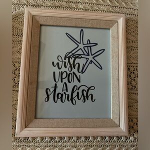 Coastal Starfish Wall Art with Natural Frame